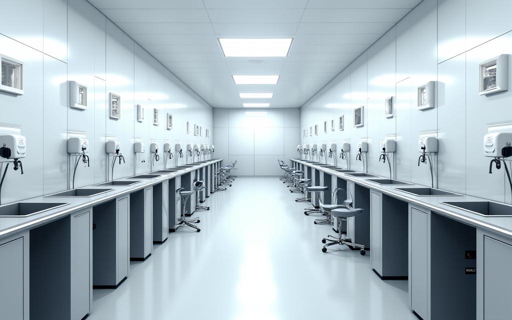 A state-of-the-art grooming salon with professional equipment.