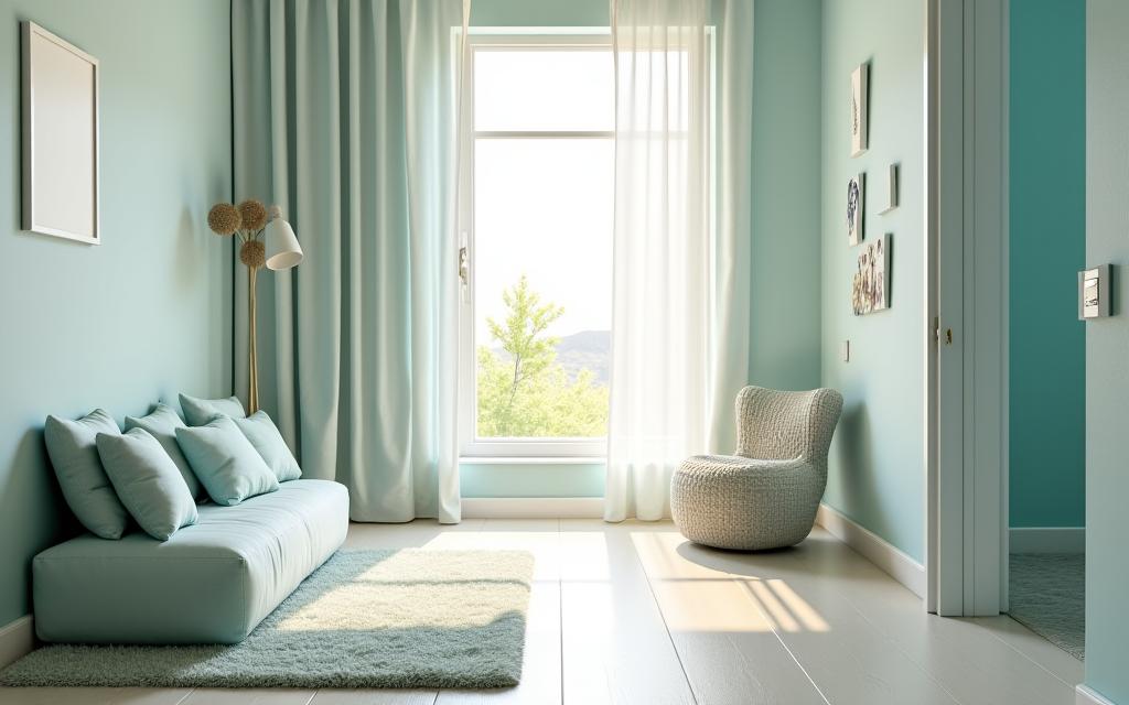 A view of a bright and modern pet suite with a comfortable bed.